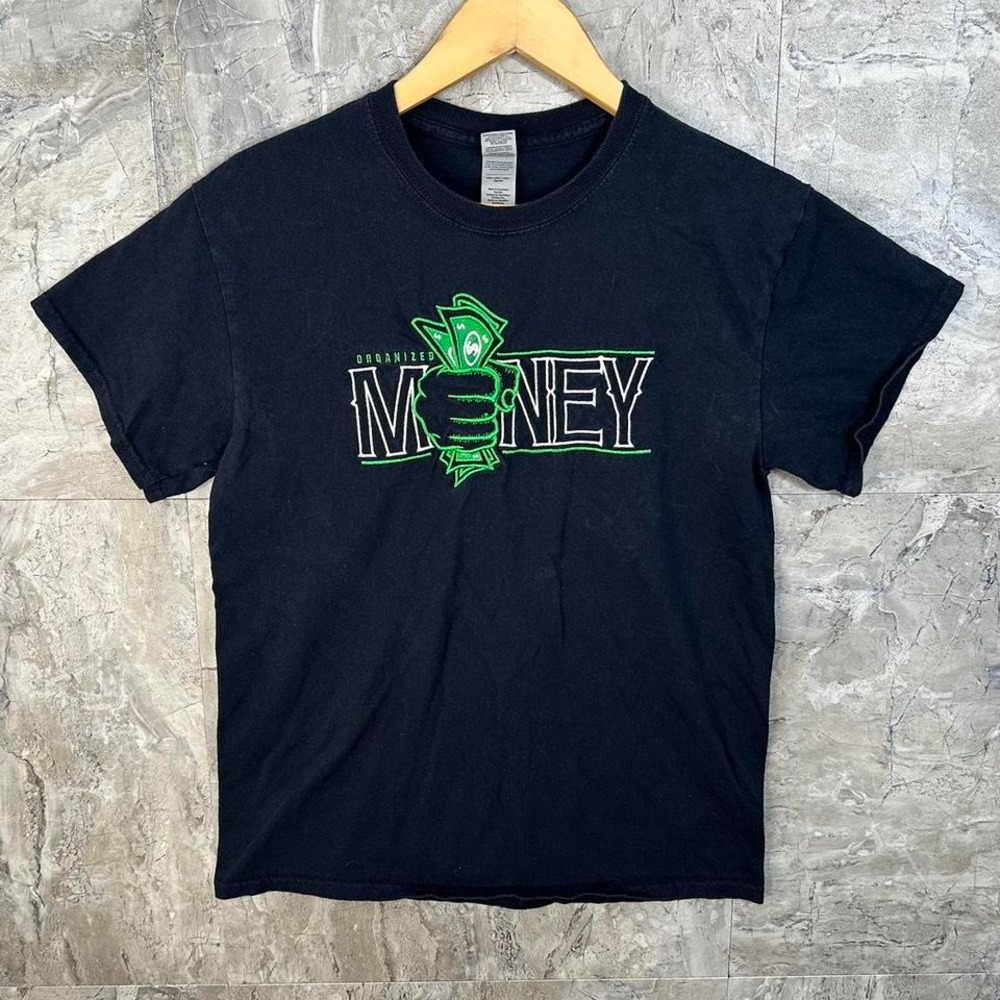 Black‎ Organized Money Money T-shirt embroidered men's size medium